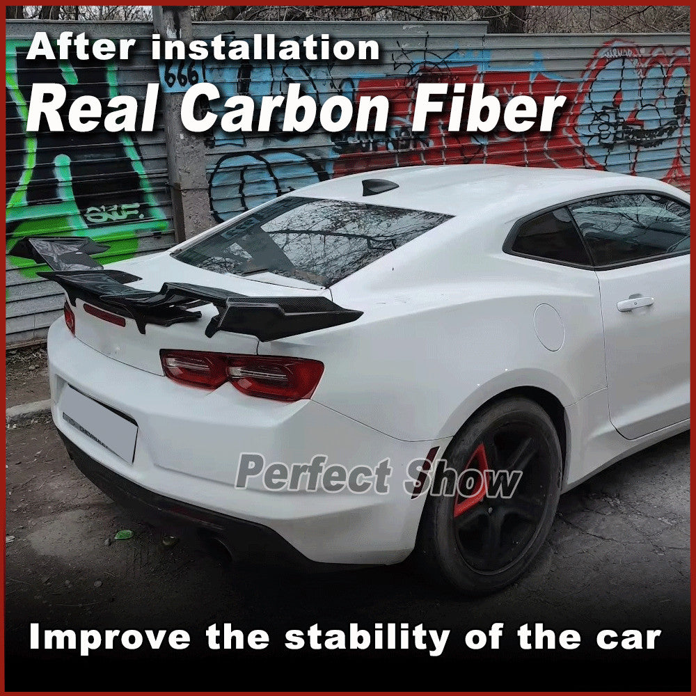 for Chevrolet Camaro Coupe 16-19 Real Carbon Rear Trunk Spoiler Racing Wing Lip