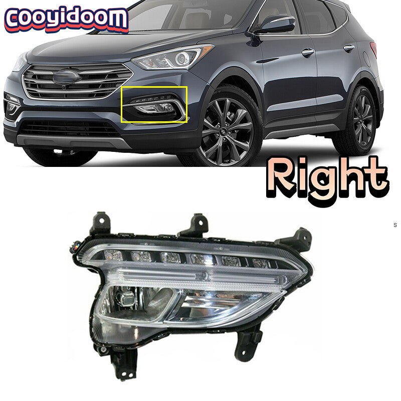 Right Front Fog Lamp Daytime Running Light For 2016-2018 for Hyundai Santa Fe Sport