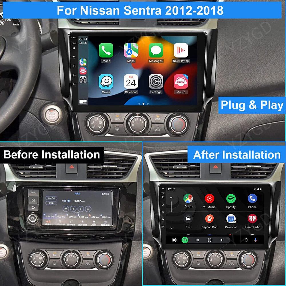 for Nissan Sentra Sylphy 2012-2018 Stereo Android Car Radio CarPlay GPS Screen
