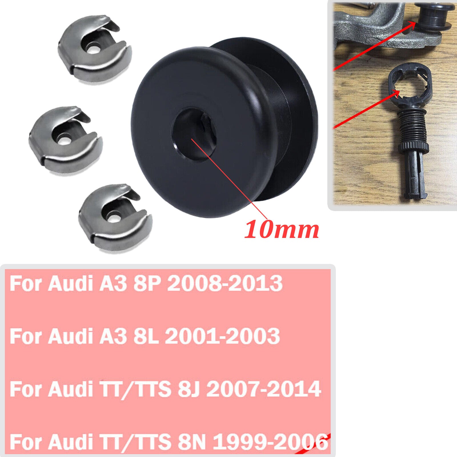 4PCS Gear Selector Shaft Cable End Catch Washer Pivot Bushing for Audi TT A3 8P