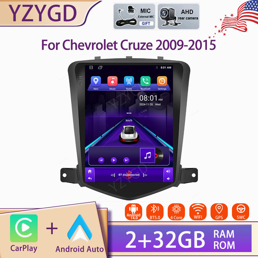 for Chevrolet for Cruze 2009-2015 Android Auto CarPlay Car Radio Stereo Screen GPS