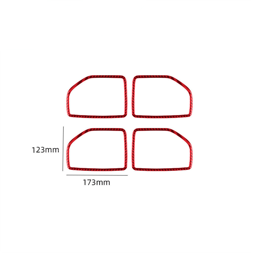 Red Carbon Fiber Interior Door Pull Cover Trim for Jeep for Wrangler JK 2011-2017