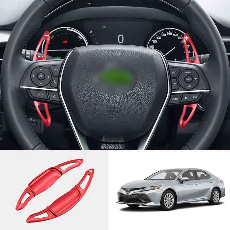 Red Alu. Steering Wheel Shift Paddles Shifter Extension for Toyota for Camry 2018-23