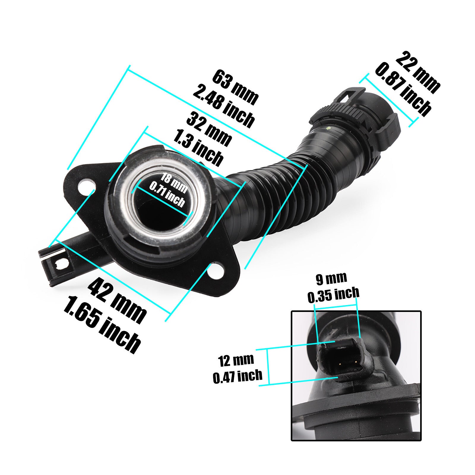 2-PIN NEW Crankcase Vent Hose From Valve Cover 11127590163 Fits for BMW 3.0L AU