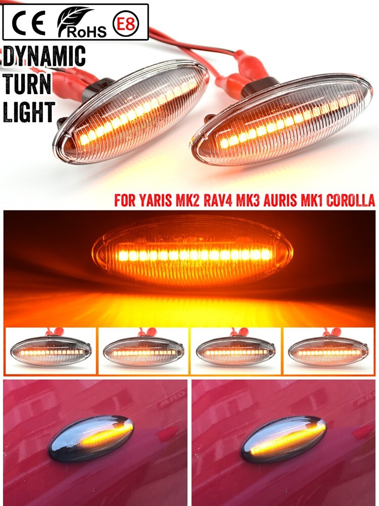 Dynamic Side Marker Turn Light for Toyota Yaris RAV4 Auris for COROLLA 2006-2009