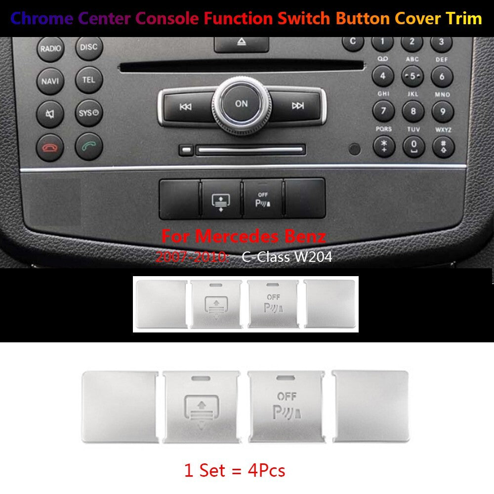 4x for Mercedes-Benz W204 Car Interior Center Console Function Switch Cover Trim
