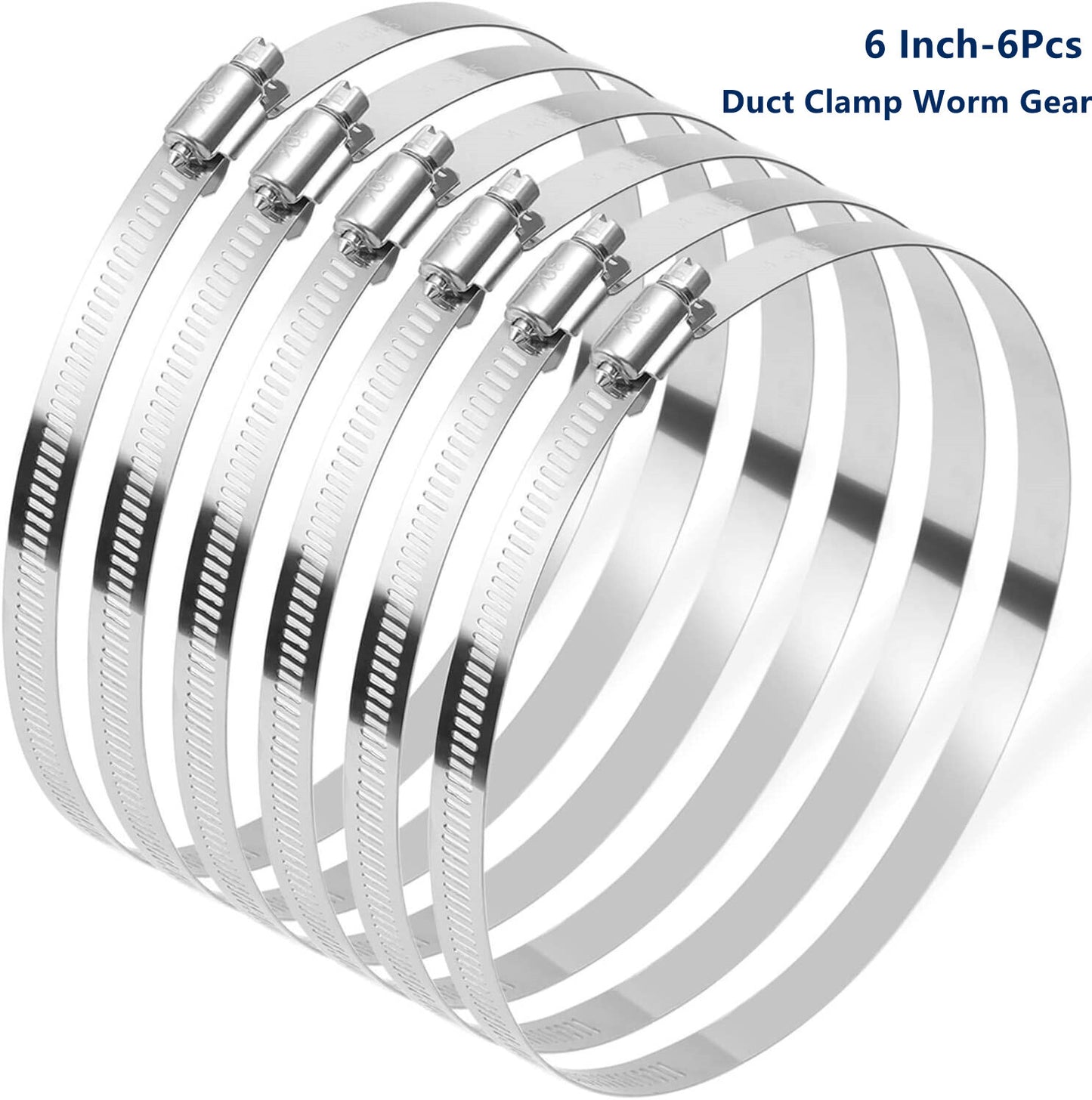 6-inch hose clamp, metal hose clamp, tube clamp, worm gear adjustable fuel line clamp
