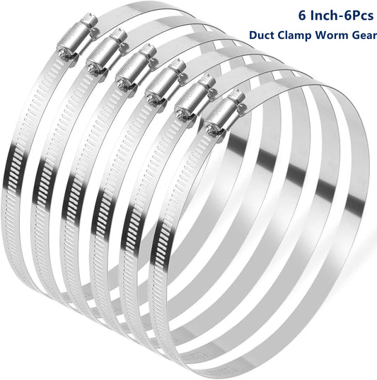 6-inch hose clamp, metal hose clamp, tube clamp, worm gear adjustable fuel line clamp