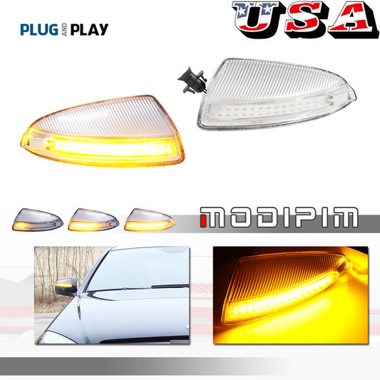 A pair of transparent side mirror signal flashing lights suitable for Mercedes-Benz W164 ML350 ML450 ML500.