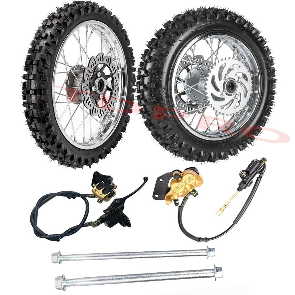 14-inch and 12-inch wheels, 60/100-14 and 80/100-12 tires, rims, Taotao 110cc and 125cc Dirt Pit bicycles