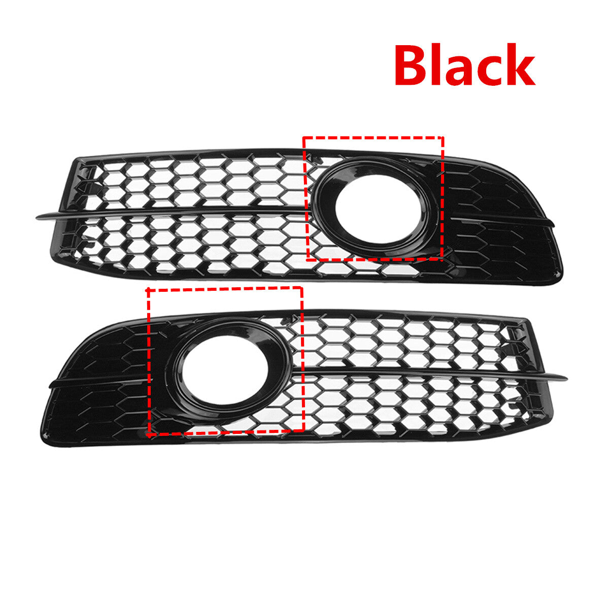 Black front bumper fog light grille cover with honeycomb pattern suitable for Audi A6 C6 S-line 08-11