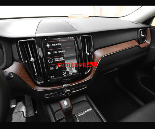 for Volvo XC60 2018-2021 Wood Grain Inner Dashboard Center Console Cover Trim 3x