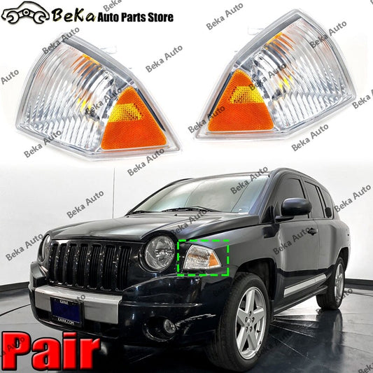 Pair for Jeep Compass 2007-2010 Headlights Corner Side Marker Parking LeftRight