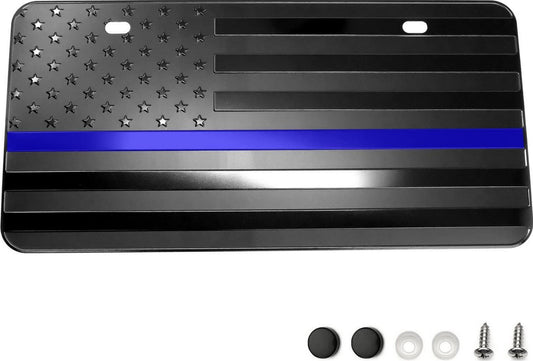 Car license plate cover, chassis cover, rear boot, black and blue American flag, suitable for Chevrolet .