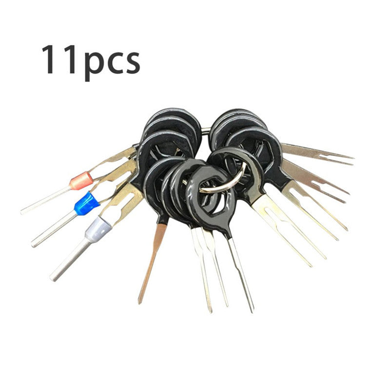 11Pcs Metal Car Wire Extractor Removal Key Terminal Connector Crimp PinTool Kit