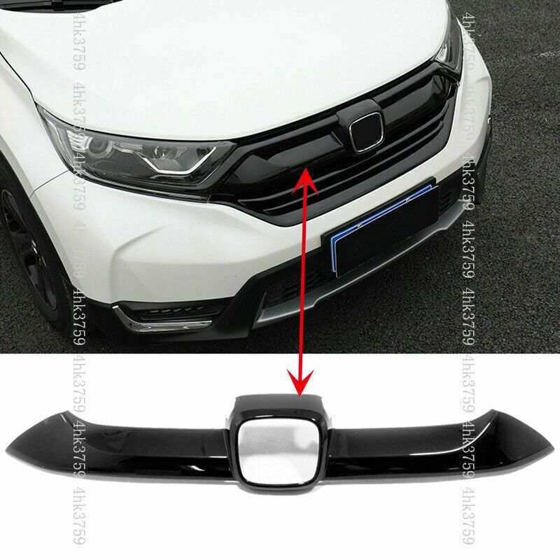for Honda CR-V 2017-2019 Glossy Black Front Grille Grilles Moulding Cover Trim