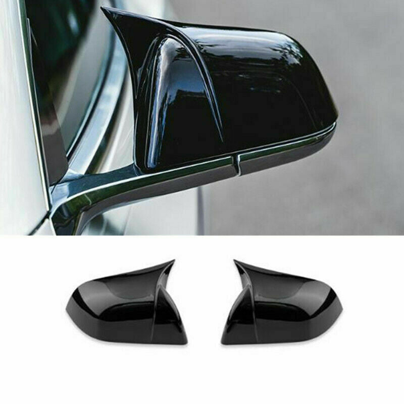Glossy Black Ox Horn Side Rearview Mirror Cover Trim for Tesla Model 3 2017-2023