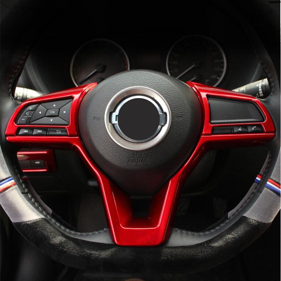 Suitable for Nissan Sentra 2020 - 2023, 3-piece ABS steering wheel trim, red.