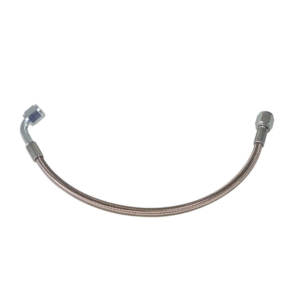 Turbine oil feed line 48-inch steel braided PTFE line 4AN 90° straight hose end PTFE