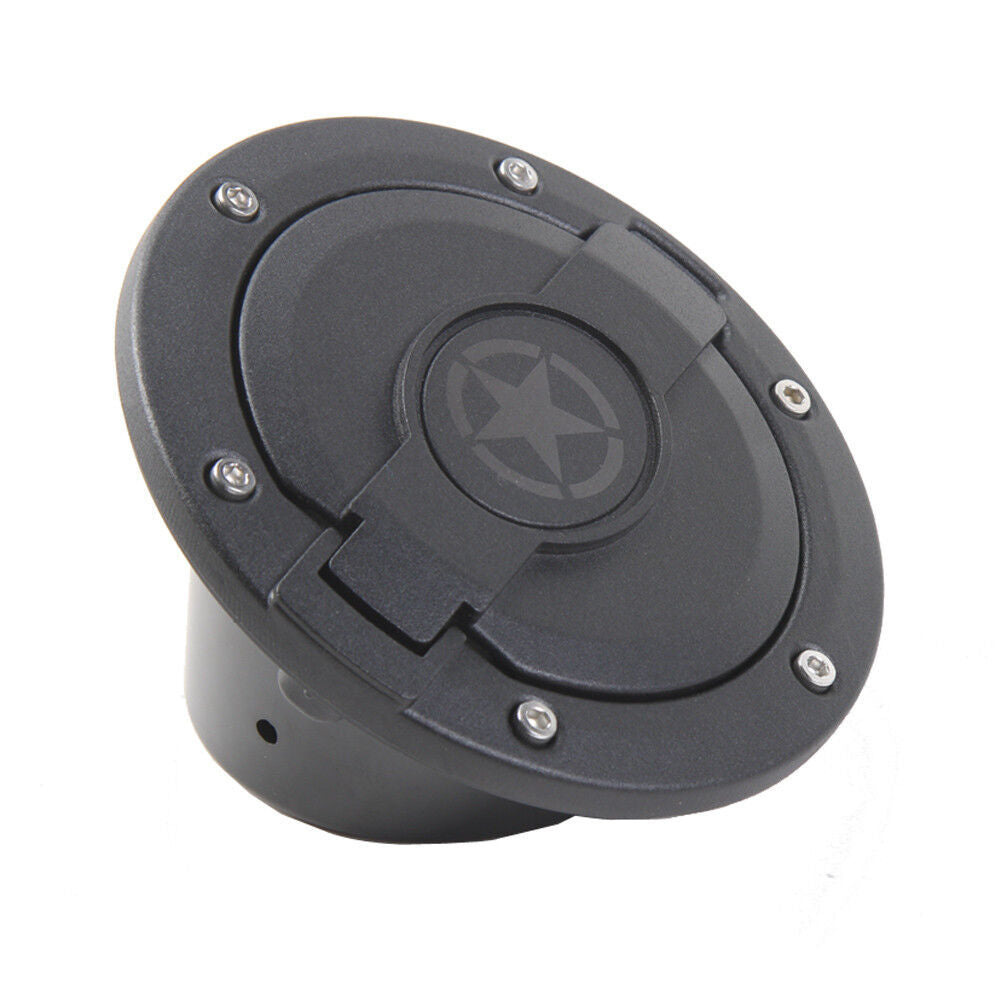 Black Gas Tank Cap Fuel Filler Cover Five Star Fits 2007-2018 for Jeep for Wrangler JK