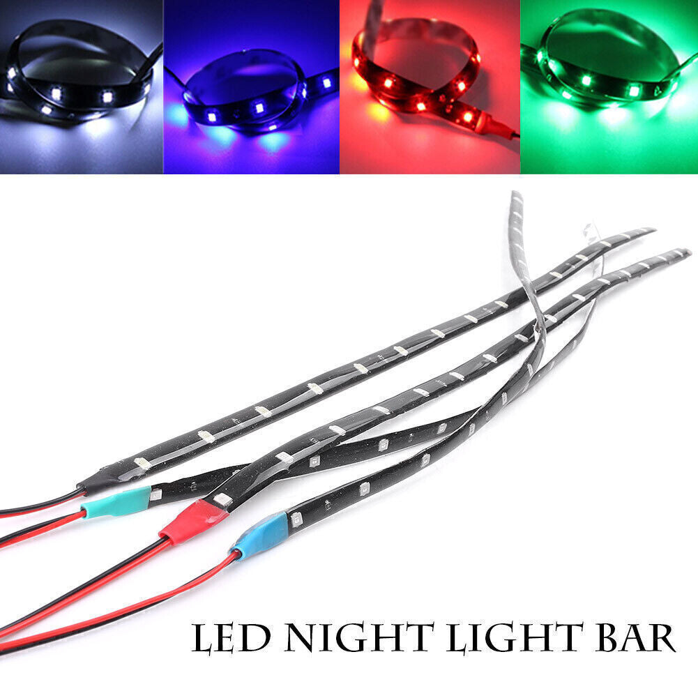 12V Universal Red LED Strip Light 528 SMD Waterproof Flexible 15-LED Light Lamp