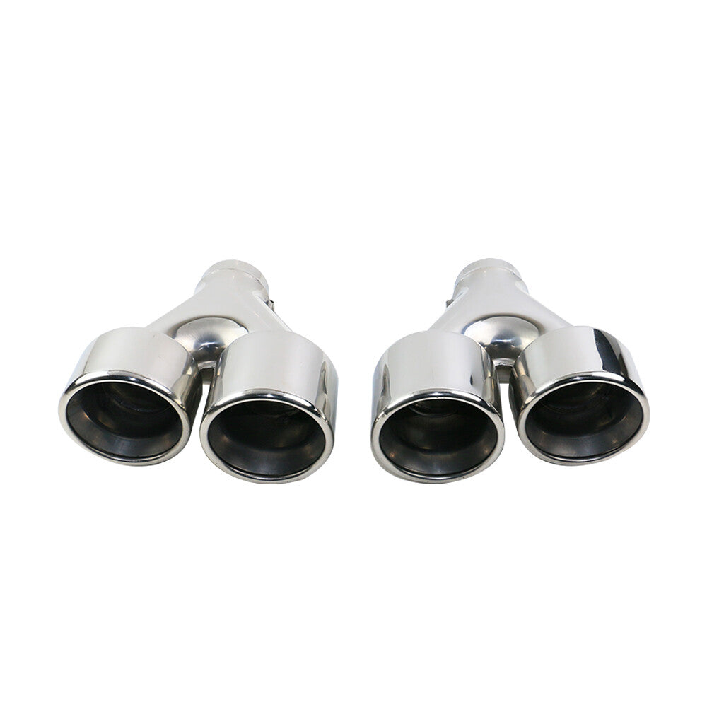Universal 2.5'' ID 4'' OD Exhaust Tips End Dual Exhaust End Tip Double Wall Tips