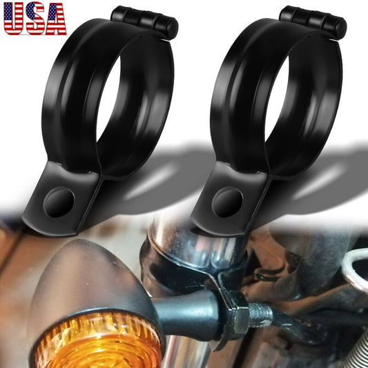 2Pcs 37-50mm Front Fork Tube Motorcycle Turn Signal Clamp Mount Holder Bracket