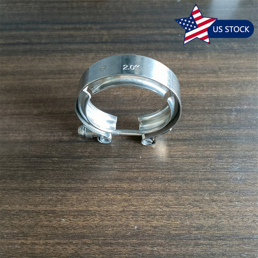 2 Universal Stainless Steel V-Band Clamp for Turbo Downpipe Exhaust Pipe