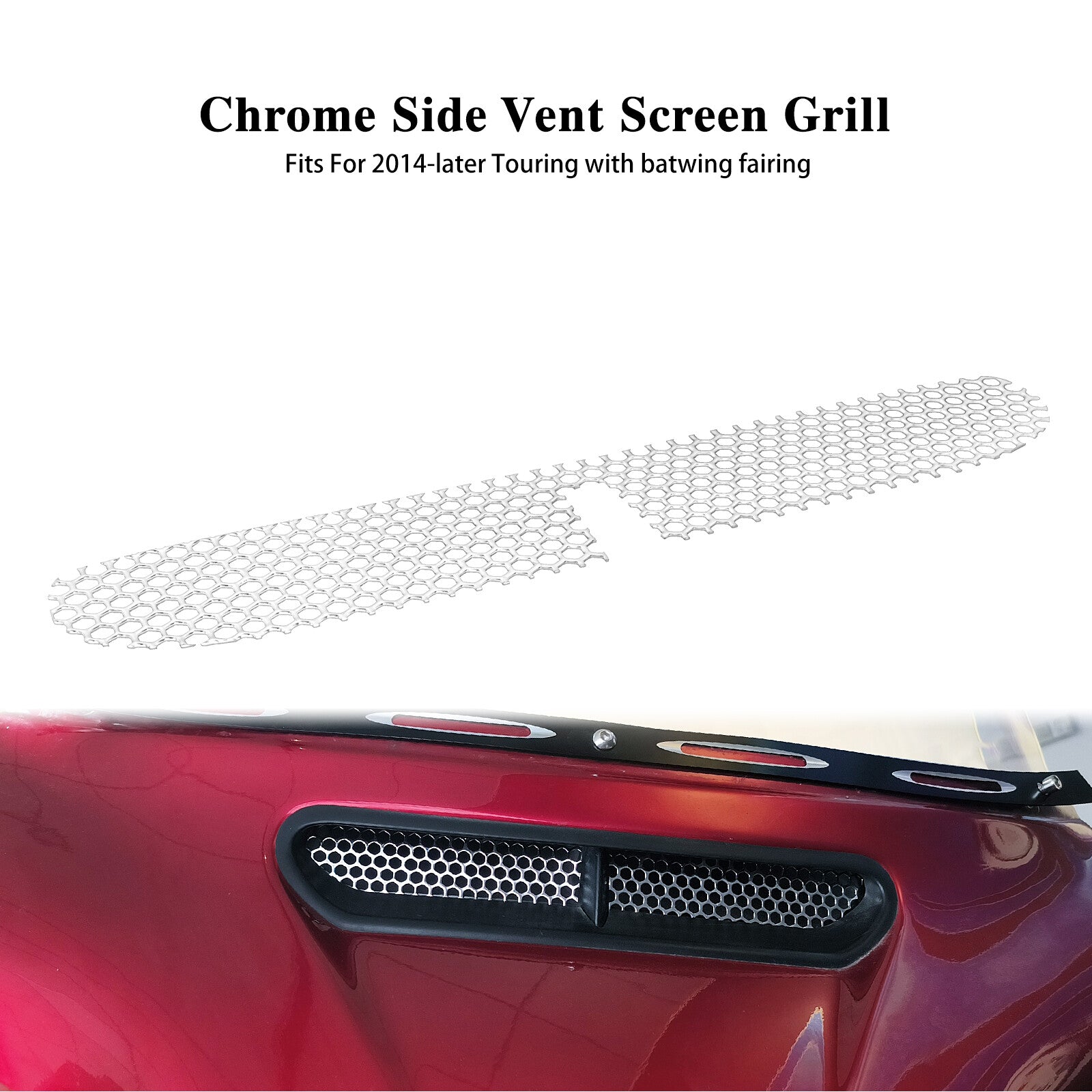 Chrome Honeycomb Mesh Fairing Vent Grill for Harley Electra Street Glide 14-2023