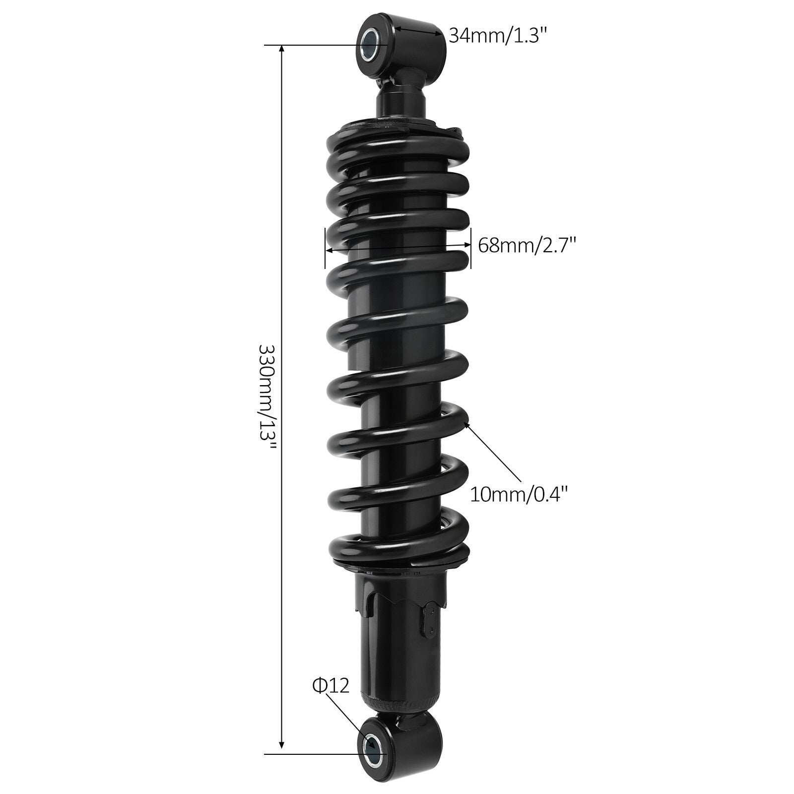 13-inch 330mm rear shock absorber suitable for all-terrain vehicles, 4x4 off-road vehicles, 150cc, 200cc, 250cc, 300cc...