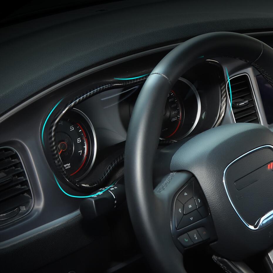 Carbon fiber center console dashboard cover trim suitable for 2015-2023 for Dodge Charger