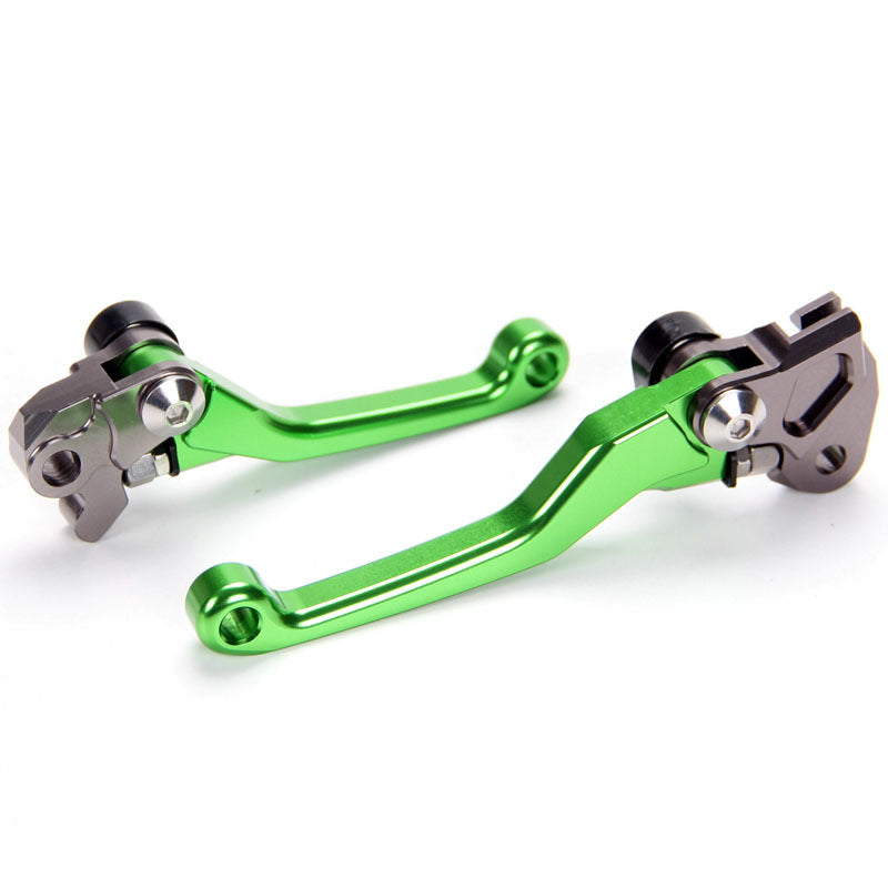 Green off road dirtbike Brake Clutch Levers for Kawasaki KX110,KX112,KX125,KX250