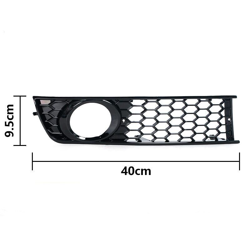 Right Front Bumper Side Fog Light Hex Grilles for Audi A4 B6 2001-2005