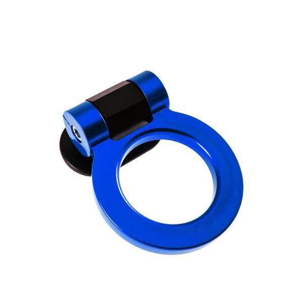 Track Sport Racing Style Tow Hook Ring Set Decor For Bumper Universal Fit Blue