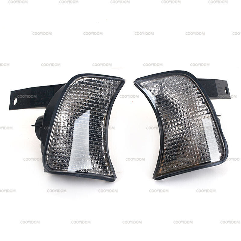 Pair for BMW 5-Series E34 1989 1990-1995 Black Corner Lights Turn Signals light