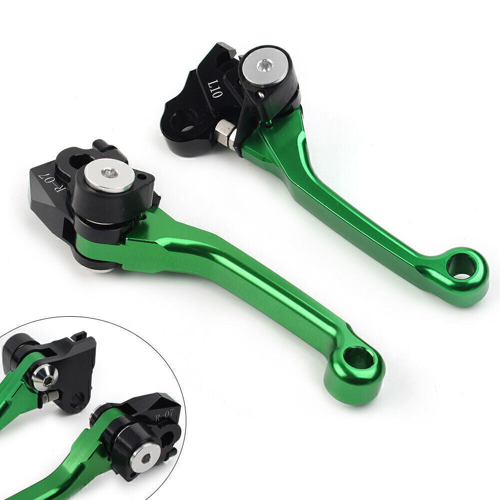 2x CNC Pivot Brake Clutch Levers for Honda CRF250R 2007-22 CRF450R 2007-20 Green