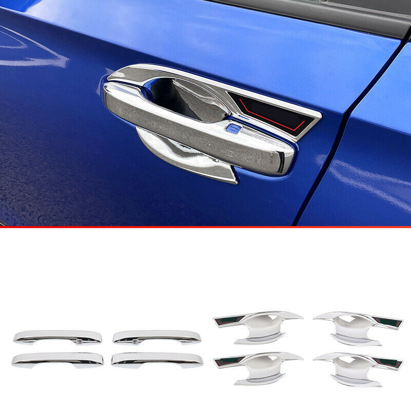 for Honda for Civic 2022-2023 Chrome ABS Outer Door Handle+Door Bowl Cover Trim 8P
