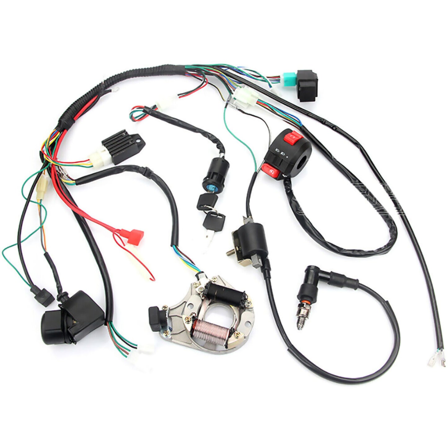 New CDI Ignition Electric Start Quads Wire Harness For ATV 50/70/90/110/125CC E
