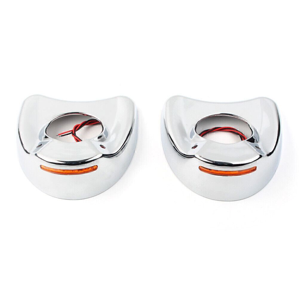 for Harley Electra Glide 96-13 Yellow Fairing Mount Side Mirror LED Cover Shell