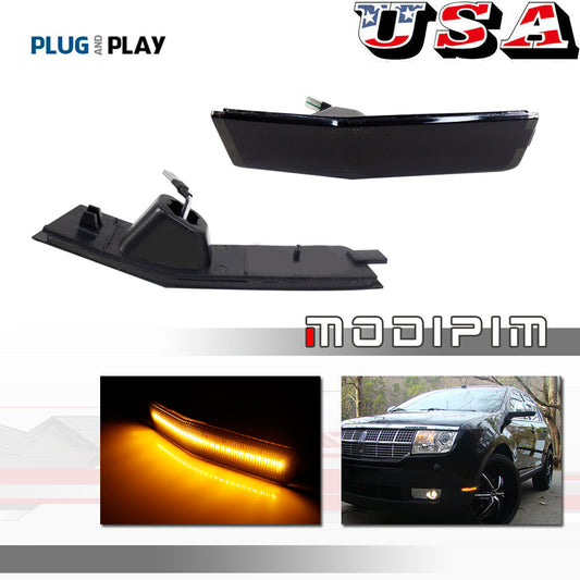 Smoked lens with amber LED front marker light for 2007-2010 for Lincoln MKX