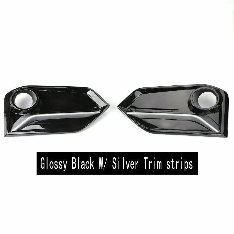 for Honda for Civic Hatchback 20-21 Black W/Silver Front Fog Light Lamp Cover Trim2