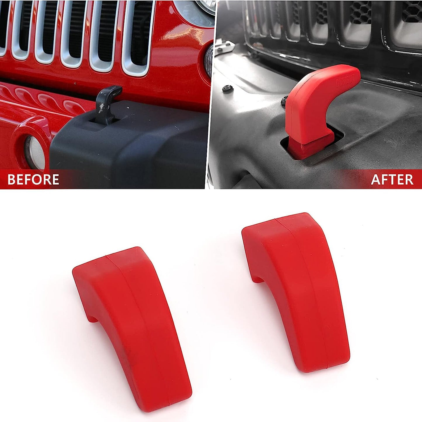 Bumper Tow Hook Covers for Jeep for Wrangler JK JL Gladiator JT 2007-2022 Red