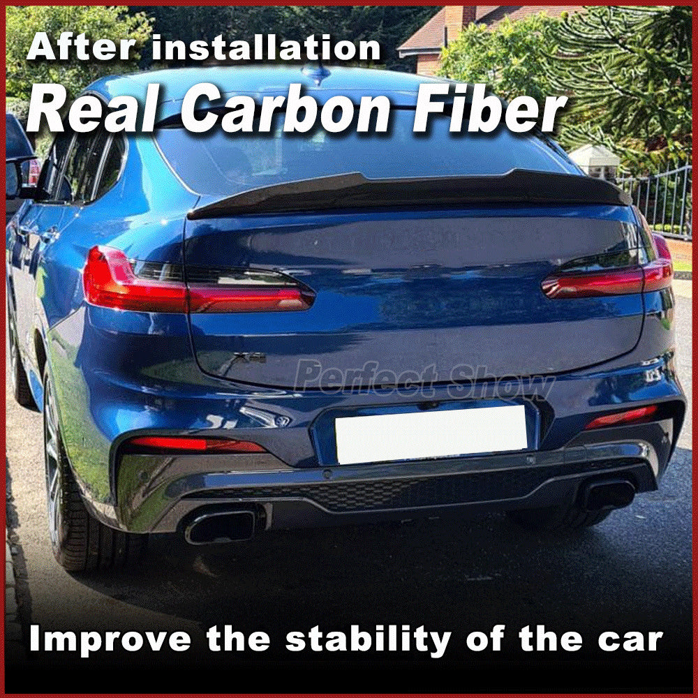 Fit for BMW X4 G02 M40i Sport 2018-2020 REAL CARBON Rear Trunk Spoiler Boot Wing
