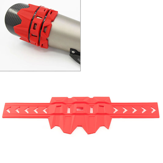 Exhaust Tail Pipe Guard Protector Cover Motorcycle Accessories Universal Red