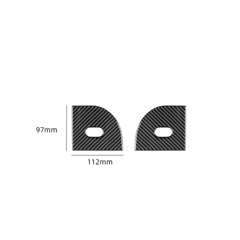 2Pcs Carbon Fiber Rear Window Control Cover Trim for Ford F-150 2004-08