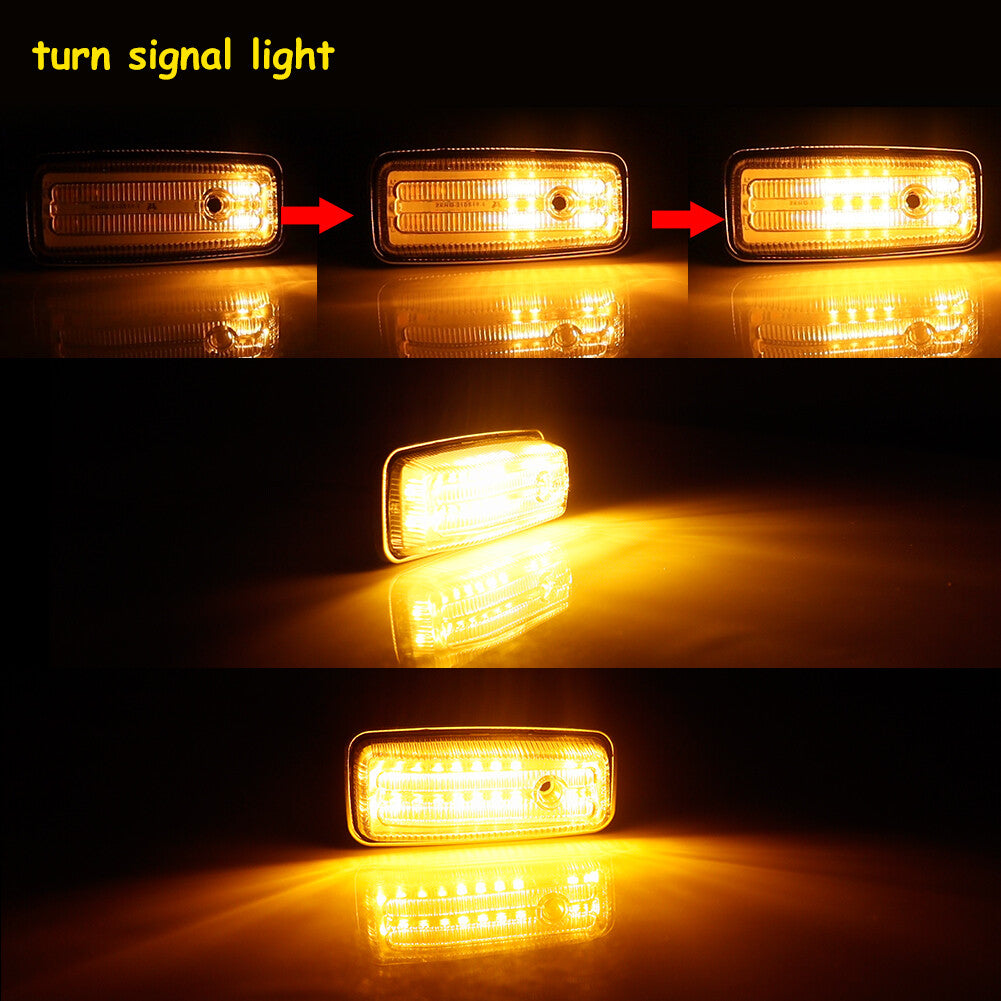 Transparent dynamic sequence LED front marker light suitable for 1986-2002 for BENZ G-CLASS