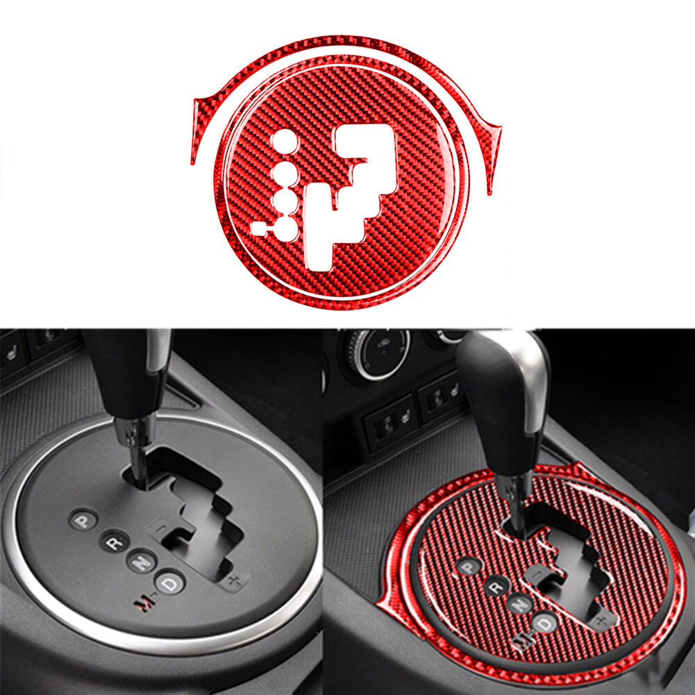 Red Carbon Fiber Interior Gear Shift Cover Trim for Mazda MX-5 Miata 2009-2015