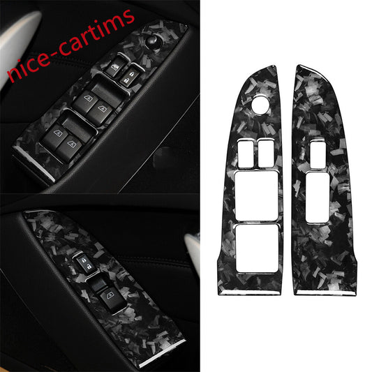 Forged Carbon Fiber Window Lift Switch Trim for Infiniti G37 2Dr 10-13 Q60 14-15