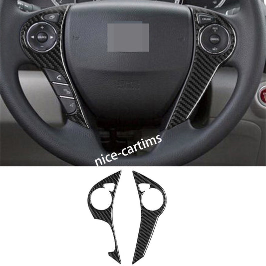for Honda Accord 2013-17 Interior Steering Wheel Button Trim Carbon Fiber B-type