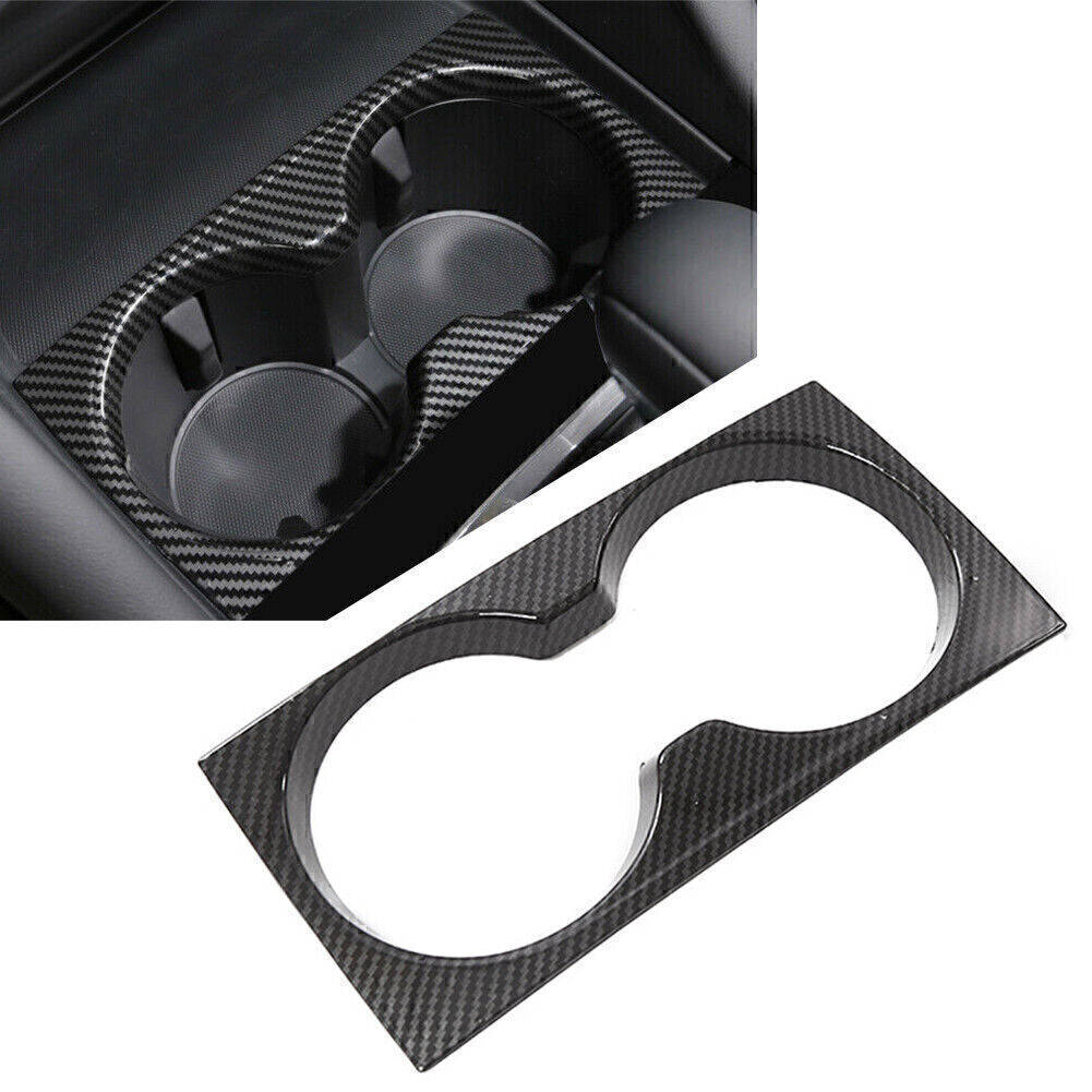 Carbon Fiber Central Console Water Cup Cover Trim for Mazda 3 Axela 2020-2021